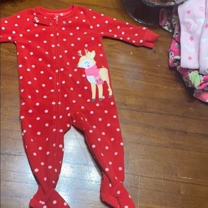 Girls footed pajamas size is 6 months